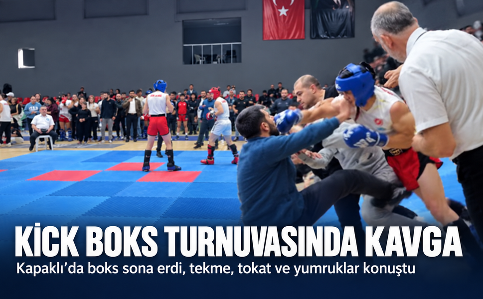 Kapaklı'da Kick Boks turnuvasında kavga! Boks sona erdi, tekme, tokat ve yumruklar konuştu