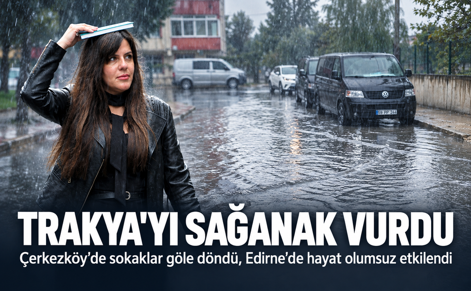 Trakya'yı sağanak vurdu! Çerkezköy'de sokaklar göle döndü, Edirne'de hayat olumsuz etkilendi