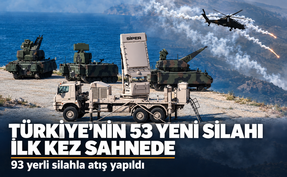 Türkiye'nin 53 yeni silahı ilk kez sahnede