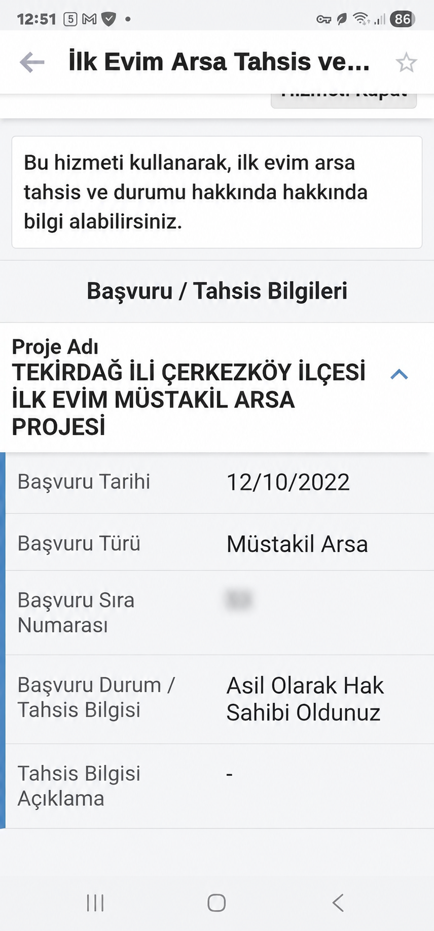 Tahsis Numarası